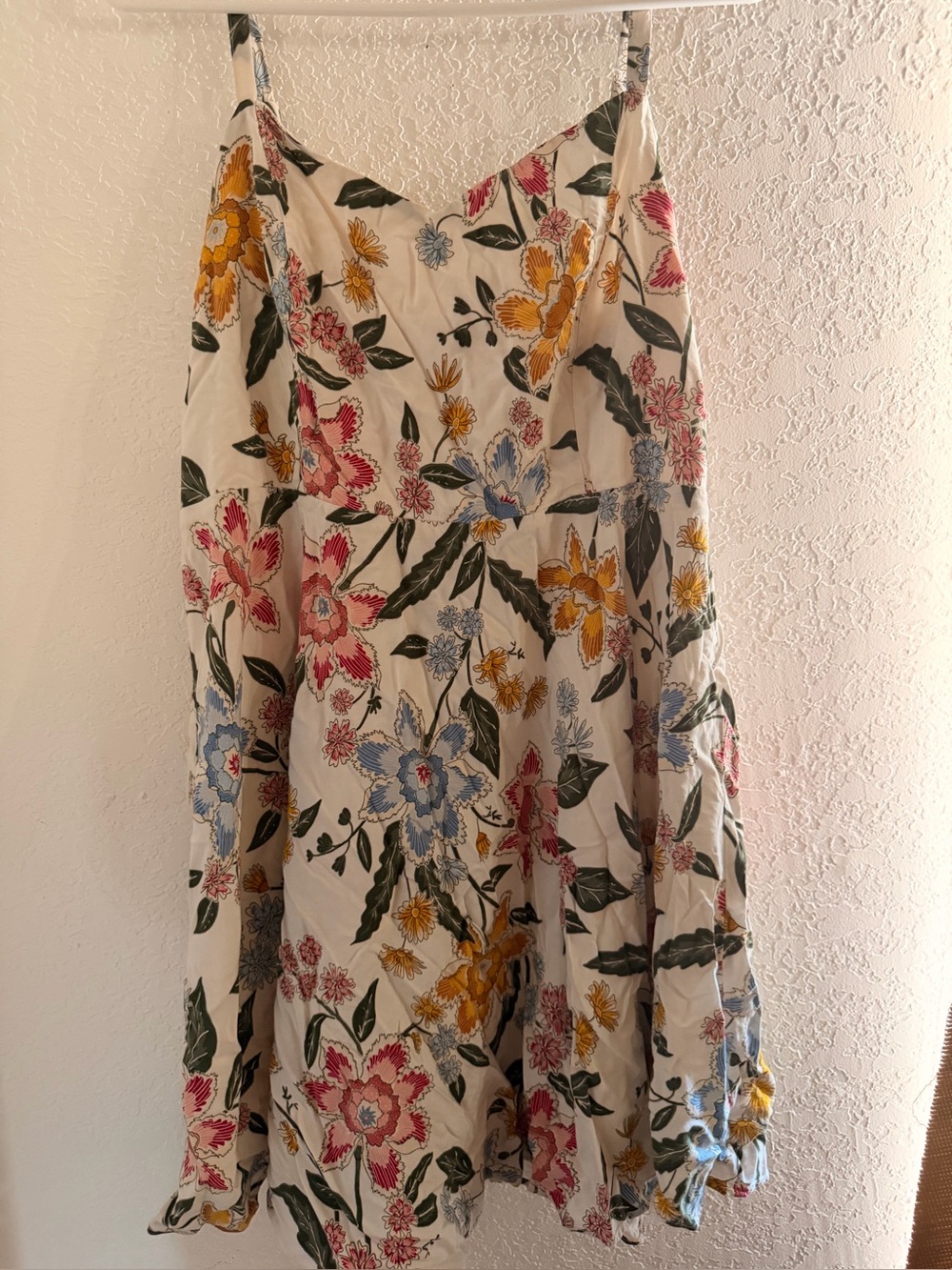 Old Navy White Floral Sundress with Yellow, Pink & Blue Flowers